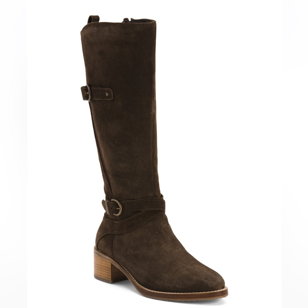 Vintage Foundry Brown Suede Knee-High Riding Boots